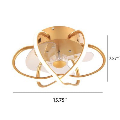 Industrial Nordic Stereo Petal Design LED Flush Mount Ceiling Fan Light
