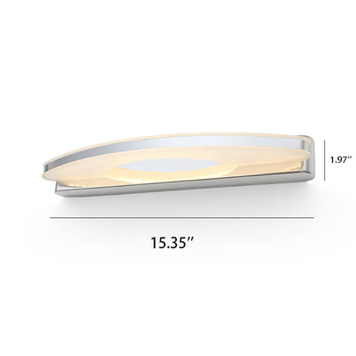 Modern Acrylic Lampshade Waterproof Curved LED Mirror Front Light Wall Sconce Lamp