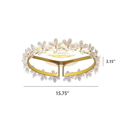 Industrieller Eisen-Kristallblumen-dekorativer Ring LED-Einbauleuchte 