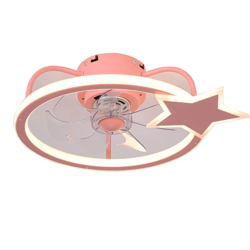 Étoile enfantine/Conception de dauphin Ventilateur LED silencieux avec montage affleurant 
