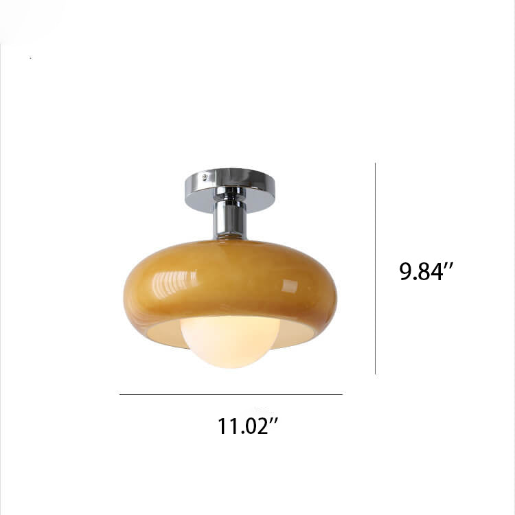 Modern Glass Creative Egg Tart Design 1-Light Flush Mount Light