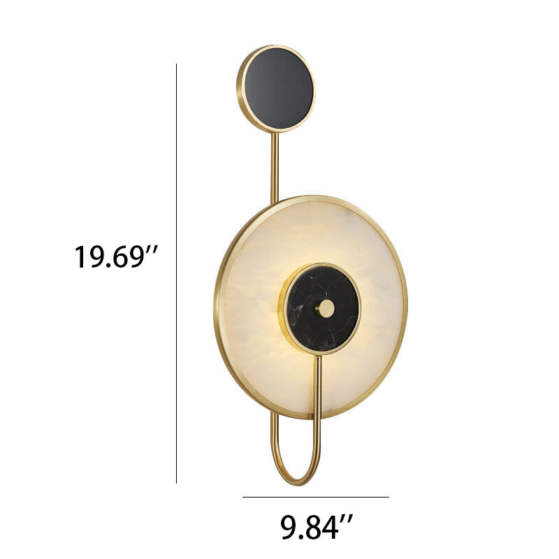 Reloj de Pared de Mármol Nórdico Moderno Diseño de Lámpara Aplique de Pared de 1 Luz 