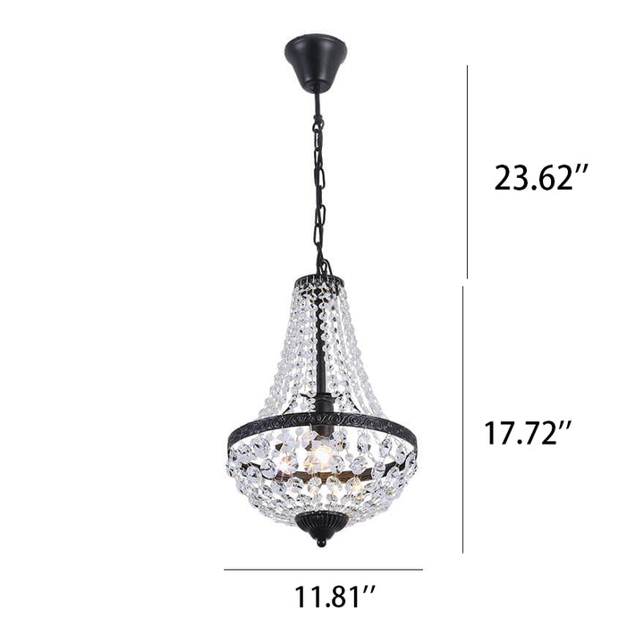 Lámpara colgante decorativa de hierro industrial con cristal de 1 luz 