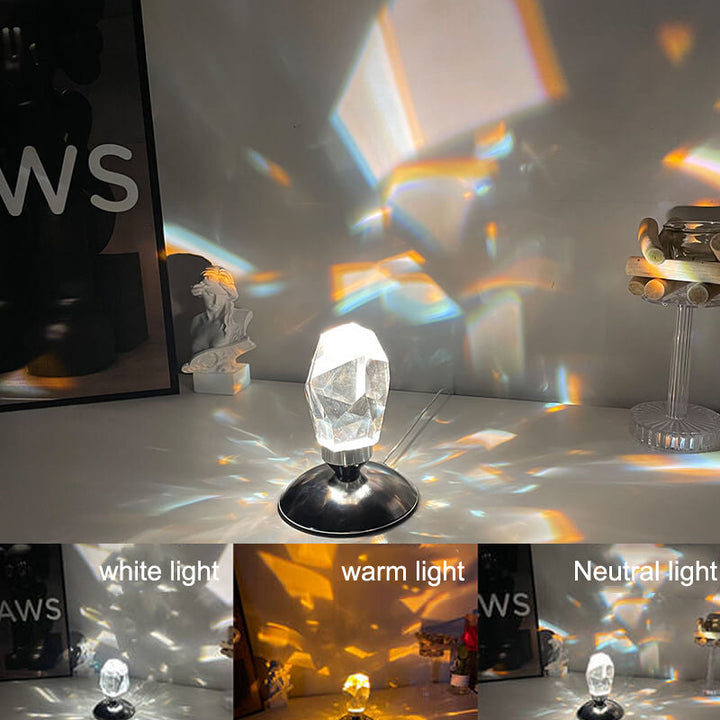 Lampe de Table à Lumière Nocturne LED Ambiante de Luxe Crystal Diamond 
