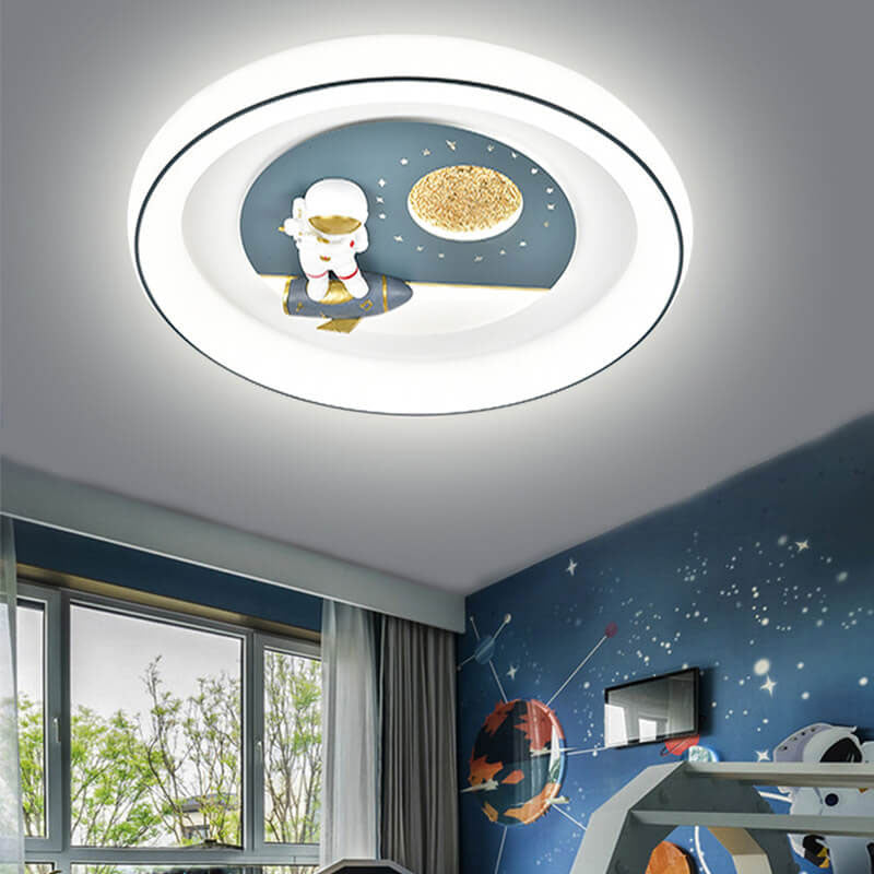 Childlike Eye Protection Cartoon Space Villain LED Flush Mount Light