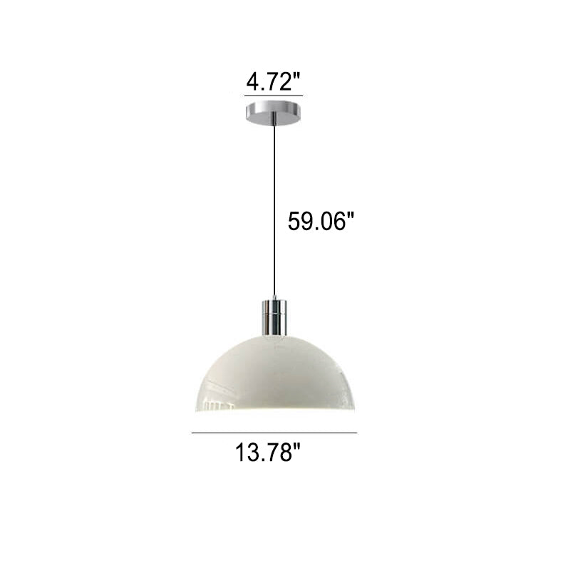 Vintage Iron Round Dome 1-Light Pendant Light