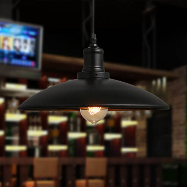 Tapa de Olla de Hierro Vintage Industrial Lámpara Colgante de Loft de 1 Luz 