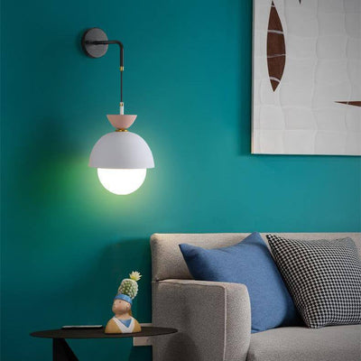 Nordic Size Hemispherical Design 1-Light Wall Sconce Lamp