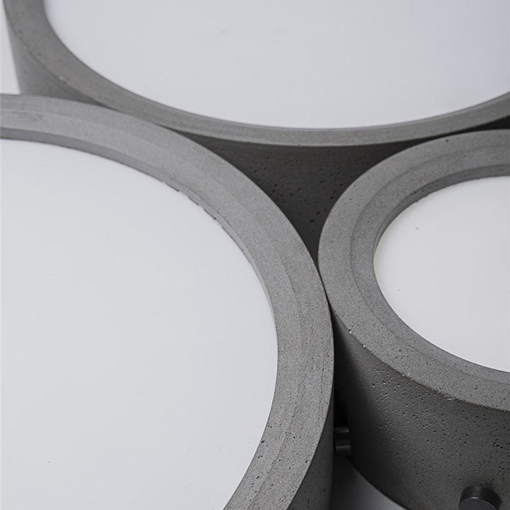 Modern Minimalist Round Cement LED Flush Mount Ceiling Light