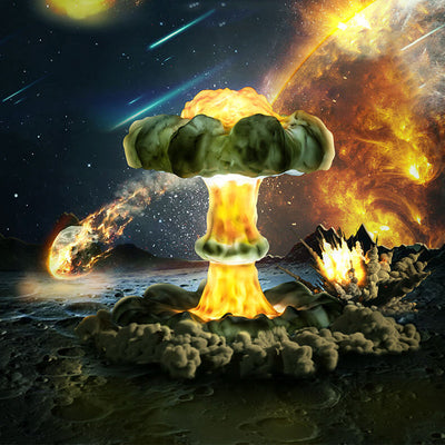 Creative Resin Nuclear Explosion Mushroom Cloud Design LED Night Light Table Lamp