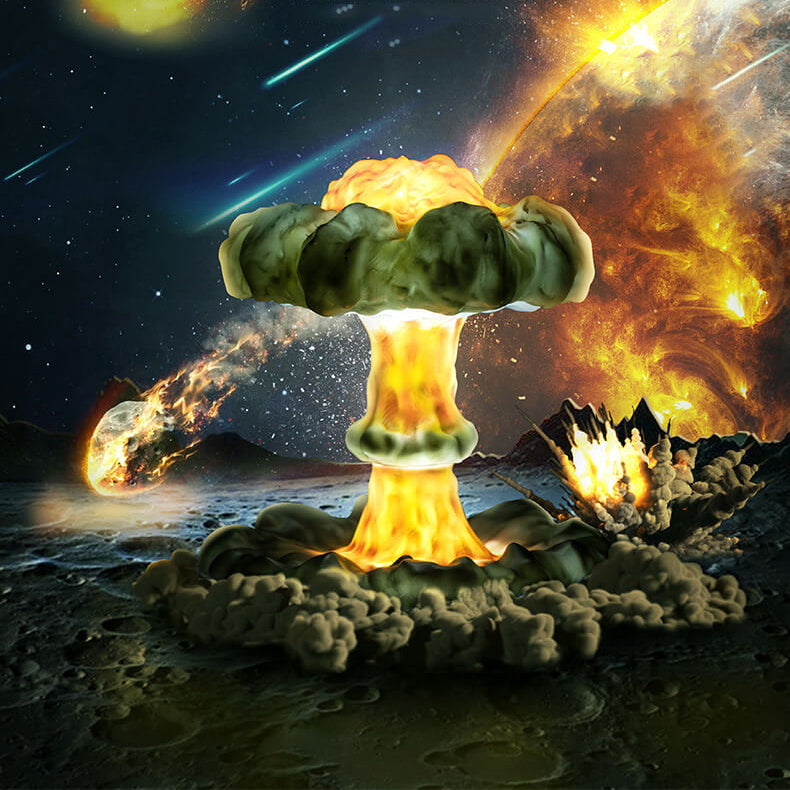 Creative Resin Nuclear Explosion Mushroom Cloud Design LED Night Light Table Lamp