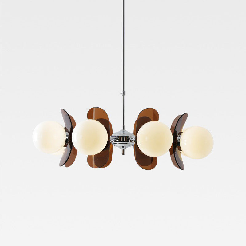Moderner Mid-Century Acryl Magic Bean Glasschirm 3/5/6/8-Licht Kronleuchter für Wohnzimmer