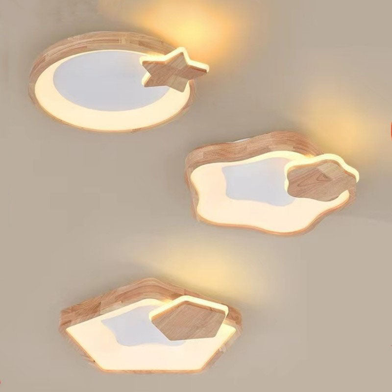 Moderne kreative Pentagramm-Rundholz-LED-Unterputzbeleuchtung aus Acryl für Kinder