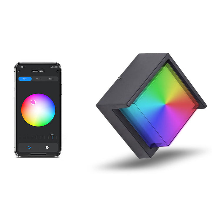 Lampe murale LED à gradation avec application en aluminium rhombique pour extérieur intelligente 
