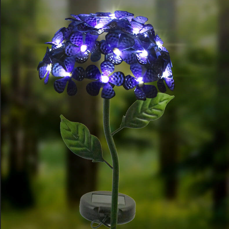 Modern Solar Outdoor Waterproof Simulation Hydrangea LED Outdoor Lawn Decorative Ground Plug Light