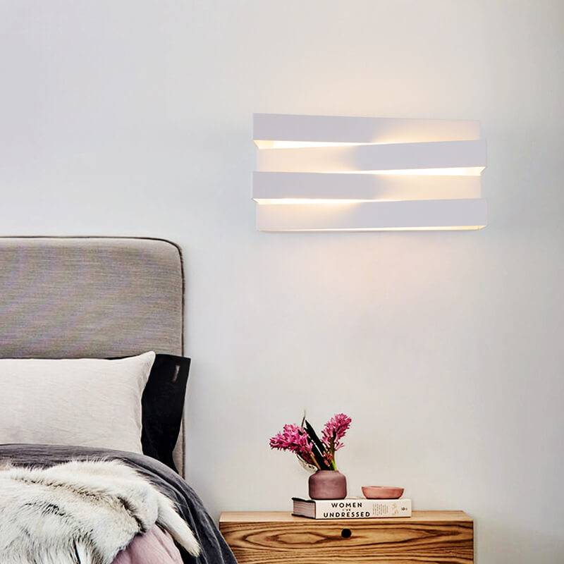 Nordic Minimalist Geometric Rectangular Layer LED Wall Sconce Lamp