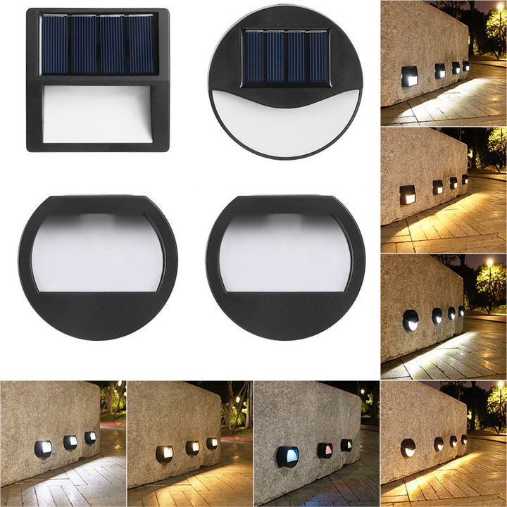 Modern Minimalist Round Square LED Outdoor Solar Waterproof Patio Step Light For Outdoor Patio