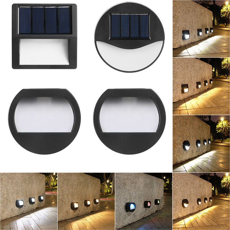 Einfaches Solar-Edelstahl-3-LED-Gartenstufenlicht für den Außenbereich 