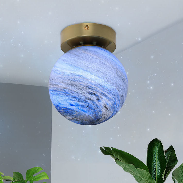 Applique murale à une lumière avec orbe en verre créatif nordique 