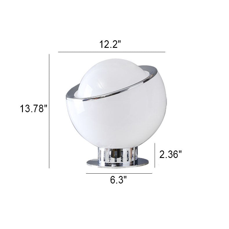 Lampe de table à 1 lumière en verre et fer à tête ronde moderne et colorée 