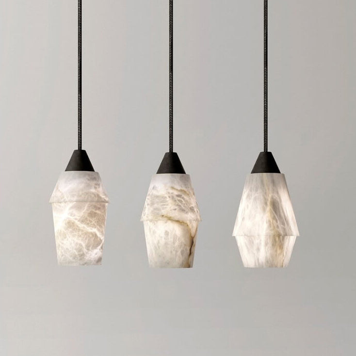 Modern Minimalist Full Copper Dolomite 1-Light Pendant Light