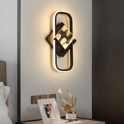 Moderne minimalistische rechteckige quadratische Aluminium-Acryl-LED-Wandleuchte für das Wohnzimmer 