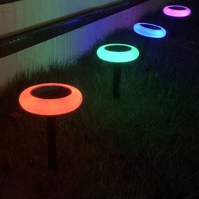 Einfache 7-farbige runde Pflaumenblüten-LED-Gartenlandschaftsleuchte im Freien 