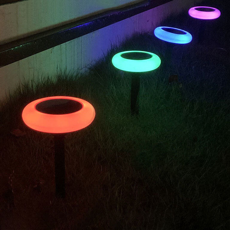 Simple 7 Color Round Plum Blossom LED Outdoor Garden Landscape Light