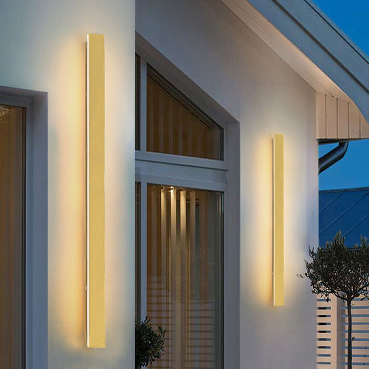Applique murale LED étanche en fer acrylique, moderne et Simple, longue bande dorée, pour l&