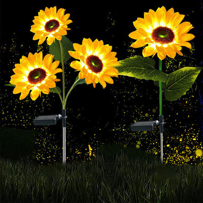 Solar Sunflower LED Outdoor Lawn Decorative Ground Plug Light