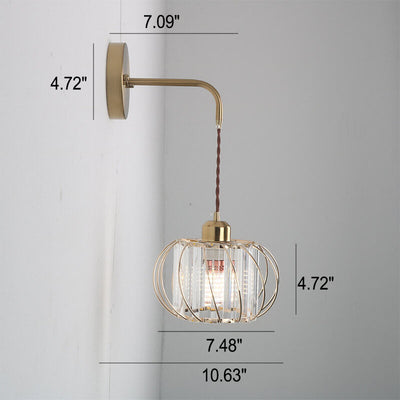 Nordic Creative Adjustable Crystal Lantern Design 1-Light Wall Sconce Lamp