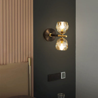 All Copper Light Luxury Crystal 1/2-Licht-Wandleuchte 