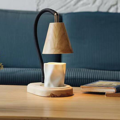 Modern Adjustable Pole Scented Melting Wax Wooden 1-Light Table Lamp