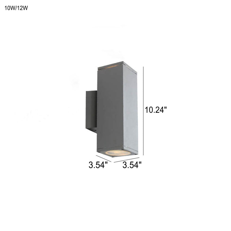 Modern Minimalist Square Column LED Luminous Outdoor Waterproof Wall Sconce Lamp