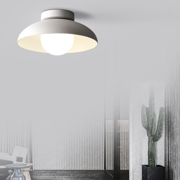 Zeitgenössische nordische Wabi-Sabi Halbdeckenleuchte aus Eisen und Glas mit 1 Flamme für das Wohnzimmer 