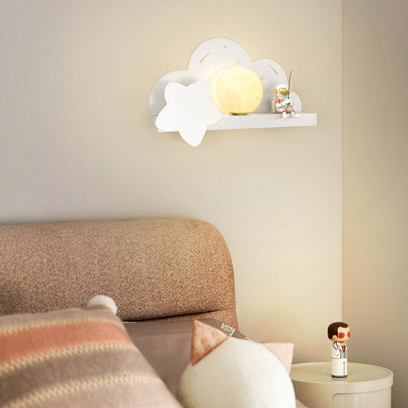 Childlike Creative Moon Astronaut Design LED Wall Sconce Lamp