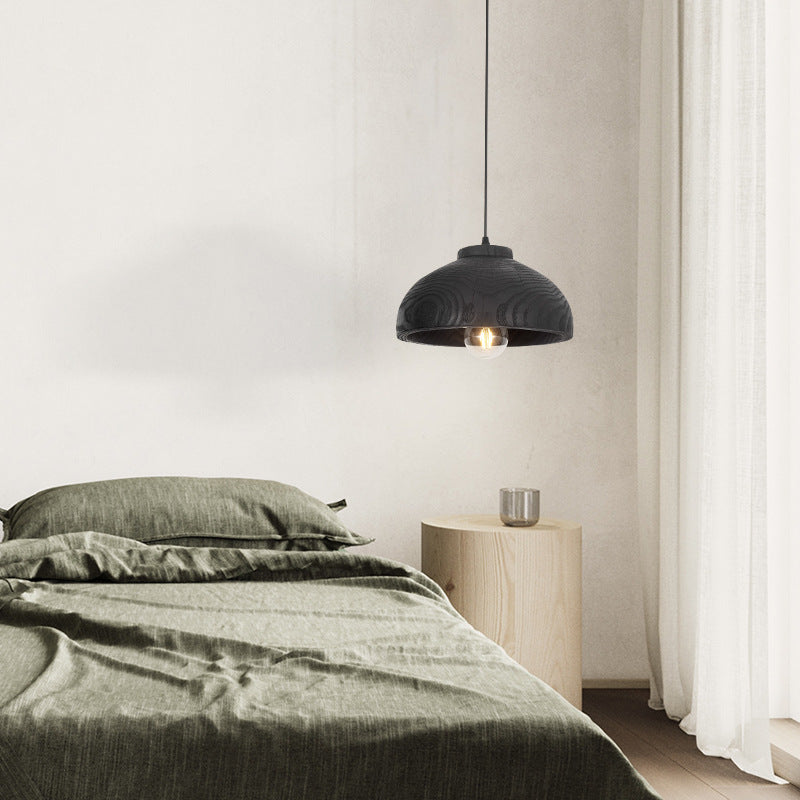 Moderne nordische Pendelleuchte mit schwarzem Kuppelschirm aus Kunstharz, 1-flammig, für Wohnzimmer &amp; Schlafzimmer 