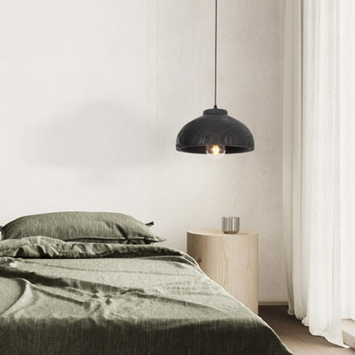 Nordic Vintage Black Dome Resin 1-Light Pendant Light