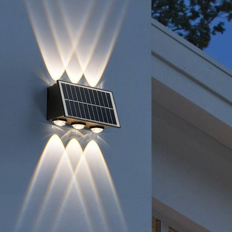 Contemporary Industrial Solar Waterproof ABS Column LED Wall Sconce Lamp For Outdoor Patio