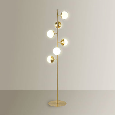 Modern Minimalist Round Ball Metal Glass 6-Light Standing Floor Lamp