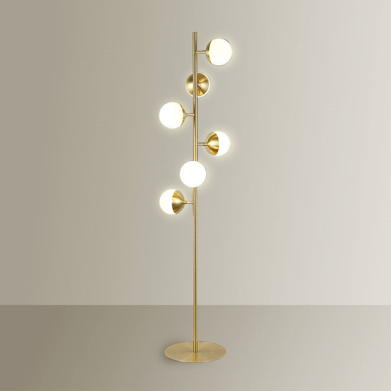 Modern Minimalist Round Ball Metal Glass 6-Light Standing Floor Lamp