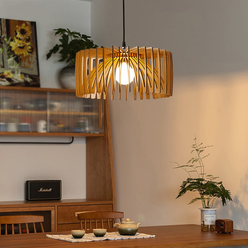 Japanese Minimal Wabi-sabi Log Color 1-Light Pendant Light