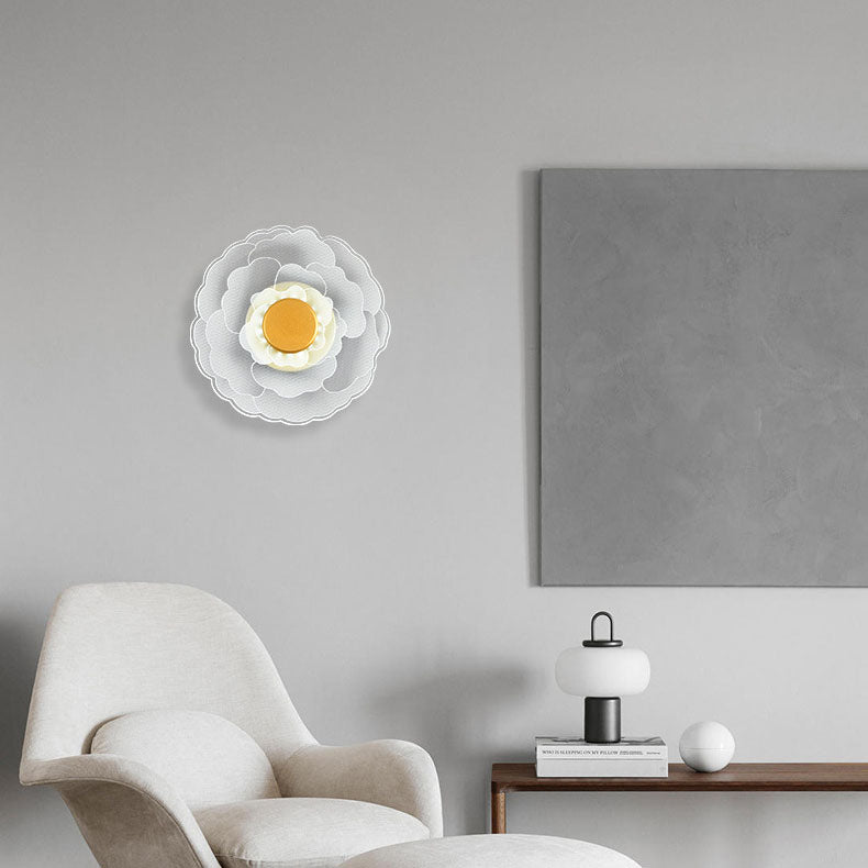 Modern Creative Acrylic Flower Round LED Wall Sconce Lamp