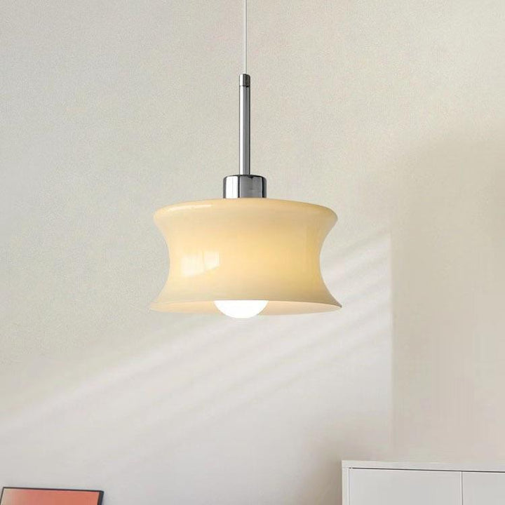 Lámpara colgante de 1 luz de vidrio de cilindro francés tradicional para dormitorio 