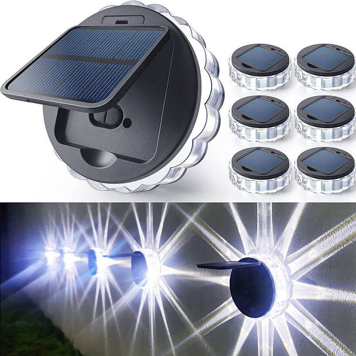 Modern Minimalist Solar Outdoor Petal Round ABS Acrylic LED Garden Fence Wall Sconce Lamp