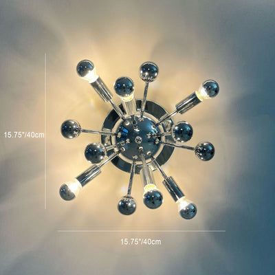 Contemporary Creative Multi Bulb Iron Glass 5-Light Wall Sconce Lamp For Living Room