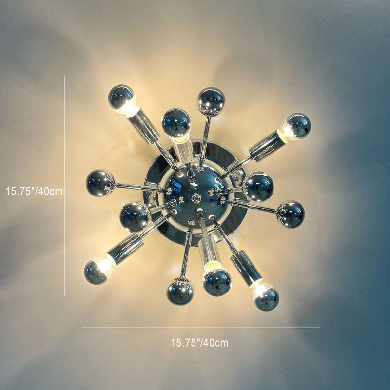 Contemporary Creative Multi Bulb Iron Glass 5-Light Wall Sconce Lamp For Living Room