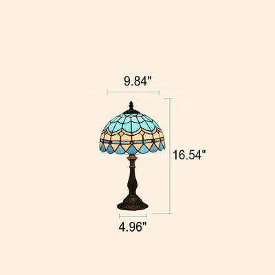 European Vintage Tiffany 1-Light Alloy Table Lamp