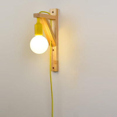 Modern Creative Wood 1-Light Wall Sconce Lamp