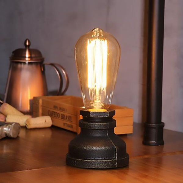 Zeitgenössische industrielle Steampunk runde Glas 1-Licht Tischlampe für Unterhaltungsraum 